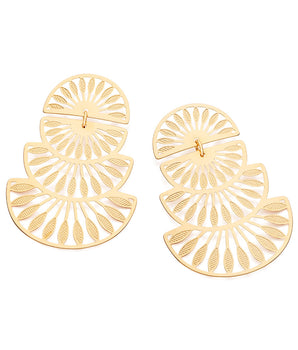 GOLD MANDACARU LEAVES PENDULUM EARRINGS