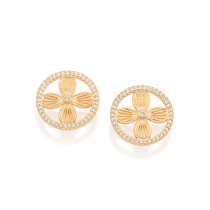 GOLD LUSH PETAL STUD EARRINGS
