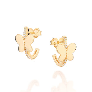 GOLD PAPILLON HUGGIE EARRINGS
