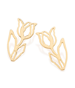 GOLD HOLLOW TULIP EARRINGS