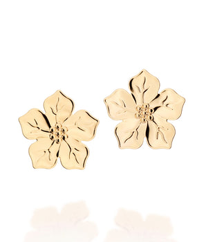 GOLD PLATED FLOWER STUD EARRING