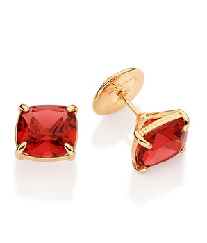 GOLD LA VIE EN ROSE BUTTON EARRINGS