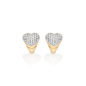 GOLD RADIANT HEART HUGGIE EARRINGS