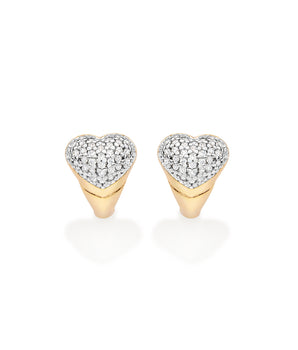 GOLD RADIANT HEART HUGGIE EARRINGS