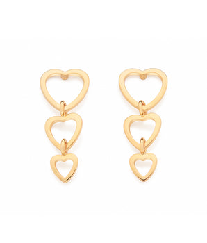 GOLD CASCADING HEARTS PENDULUM EARRINGS