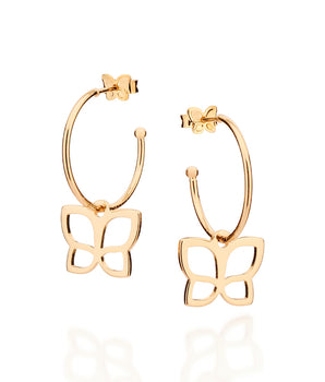 GOLD ROMMANEL BUTTERFLY HOOP EARRINGS