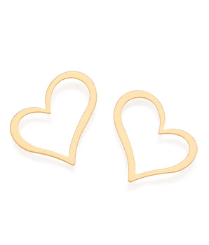 GOLD HOLLOW ORIGIN HEART MAXI EARRINGS