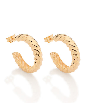 GOLD TWISTED LEGACY HOOP EARRINGS