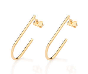 GOLD CLASSIC TIME HOOP EARRINGS