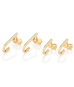 GOLD HALF OVAL HUGGIE EARRING KIT