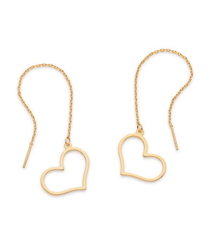 GOLD HEARTS OF MEMORY PENDULUM EARRINGS