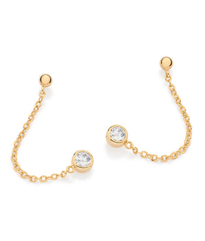 GOLD CHAINS OF LIGHT PENDULUM EARRINGS