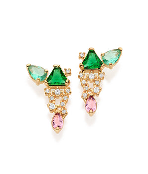 GOLD ABSTRACT HERITAGE STUD EARRINGS