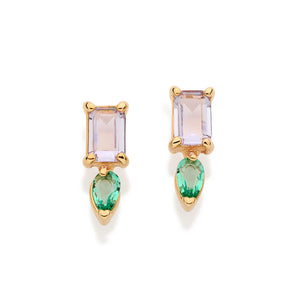 GOLD GEOMETRY OF TIME STUD EARRINGS