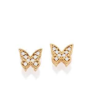 GOLD LIGHT BUTTERFLY STUD EARRINGS