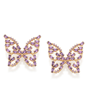 GOLD THE HISTORY OF PURPLE BUTTERFLY MAXI EARRINGS