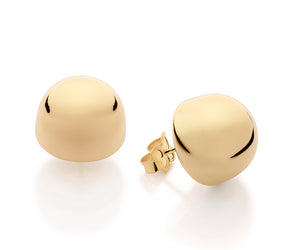 GOLD CLASSIC DOME STUD EARRINGS