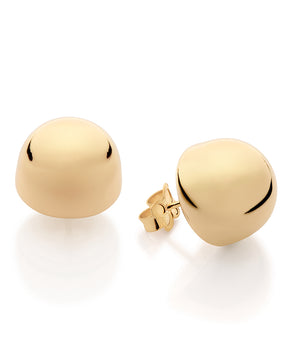 GOLD CLASSIC DOME STUD EARRINGS