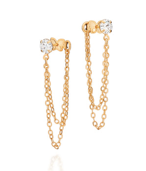 GOLD MYKONOS CHAIN EARRINGS