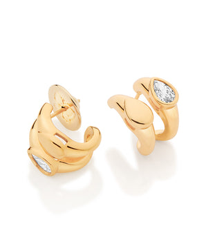 GOLD BOND OF LOVE DOUBLE HUGGIE EARRINGS