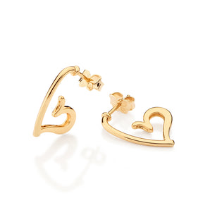GOLD HEART'S DESIRE HOOP EARRINGS