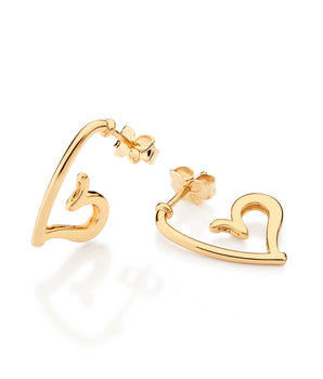 GOLD HEART'S DESIRE HOOP EARRINGS