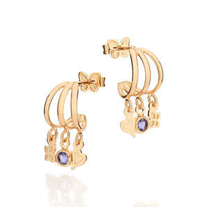 GOLD WRITTEN IN THE STARS TRIPLE HUGGIE EARRINGS