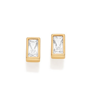 GOLD MODERN DEVOTION STUD EARRINGS