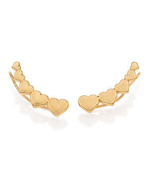 GOLD TEN HEARTS EAR CUFF