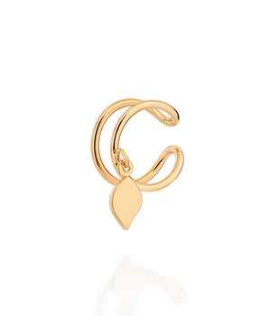 GOLD POETIC LEAF DOUBLE EAR CUFF