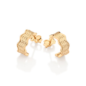GOLD RICKRACK HUGGIE EARRINGS