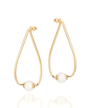 GOLD AZURE GRANDE PEARL DROP EARRINGS