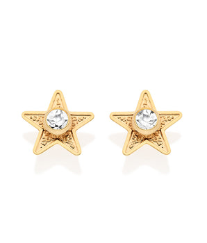 GOLD COWGIRL STAR STUD EARRINGS