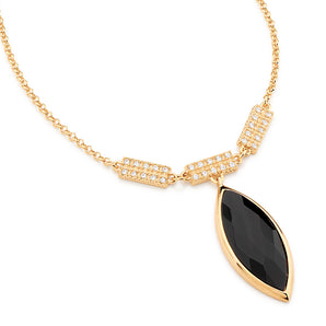GOLD CHAIN WITH ZIRCONIA AND STONE