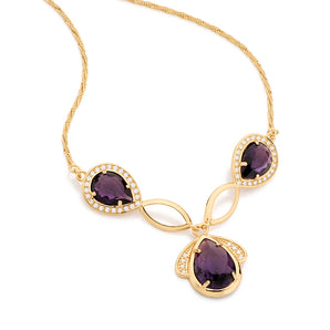 GOLD CHAIN WITH CRYSTAL AND ZIRCONIA