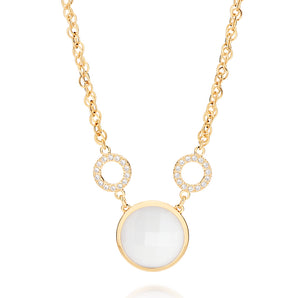 GOLD CHAIN WITH ZIRCONIA AND STONE