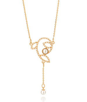 GOLD CHAIN WITH PEARL AND ZIRCONIA