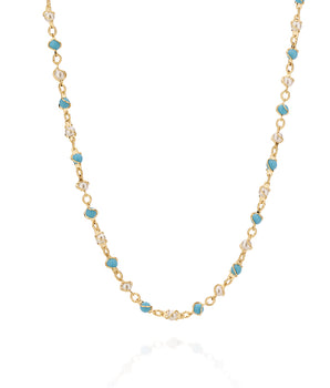 GOLD CHAIN WITH PEARL AND STONE