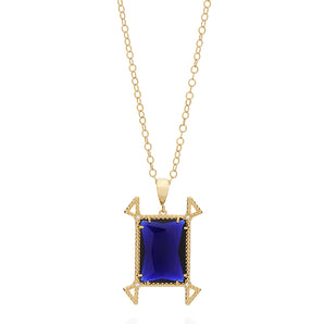 GOLD PLATED CHAIN WITH CRYSTAL AND ZIRCONIA