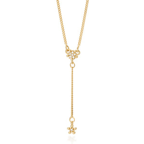 GOLD TINY FLOWER Y-NECKLACE