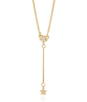 GOLD TINY FLOWER Y-NECKLACE