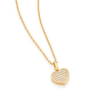 GOLD PLATED CHAIN WITH HEART SHAPED PENDANT WITH 29 ZIRCONIAS