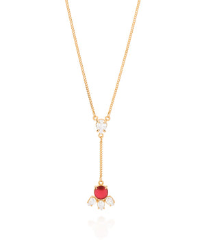 GOLD CHAIN WITH CRYSTAL AND ZIRCONIA