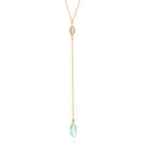 GOLD CHAIN WITH PEARL AND CRYSTAL