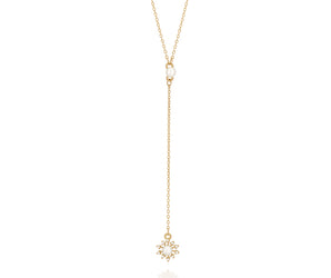 GOLD CHAIN WITH PEARL AND ZIRCONIA