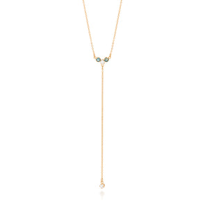 GOLD CHAIN WITH CRYSTAL AND ZIRCONIA