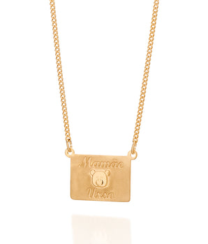 GOLD MAMA BEAR NECKLACE - 1 BEAR