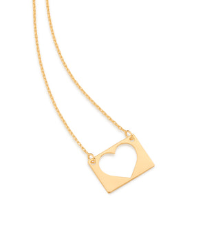 GOLD HOLLOW HEART NECKLACE