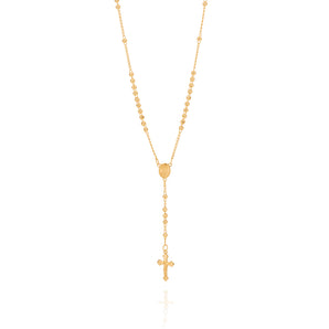 GOLD SACRED HEART OF MARY ROSARY NECKLACE