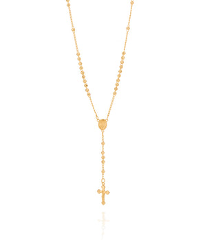 GOLD SACRED HEART OF MARY ROSARY NECKLACE